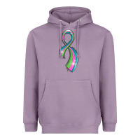 Lavender metastatic breast cancer ribbon Heavyweight Hoodie - LillyAllenDesigns