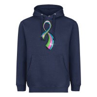Navy metastatic breast cancer ribbon Heavyweight Hoodie - LillyAllenDesigns