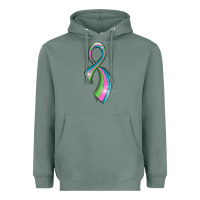 Sage metastatic breast cancer ribbon Heavyweight Hoodie - LillyAllenDesigns
