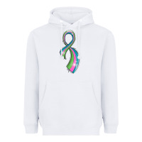 White metastatic breast cancer ribbon Heavyweight Hoodie - LillyAllenDesigns