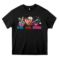Black peace love nursing Heavy Core Tee - Zillion Design Studio