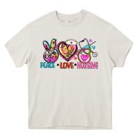 Cream peace love nursing Heavy Core Tee - Zillion Design Studio