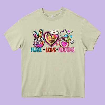 Peace Love Nursing Heavy Core Tee Designed By Zillion Design Studio