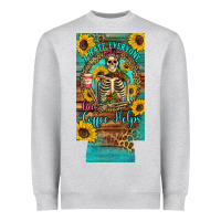 Heather Grey i hate everyone but coffee helps western skeleton coffee sunflowers 12 Heavyweight Sweatshirt - Artiststas