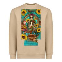 Mushroom i hate everyone but coffee helps western skeleton coffee sunflowers 12 Heavyweight Sweatshirt - Artiststas
