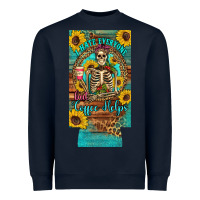Navy i hate everyone but coffee helps western skeleton coffee sunflowers 12 Heavyweight Sweatshirt - Artiststas