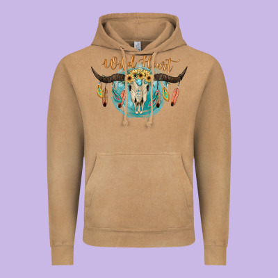 Wild Heart Vintage Hoodie Designed By Jahusdesignshop