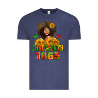 Vintage Denim afro woman juneteenth 1865 Vintage Tee - AdoDesignShop