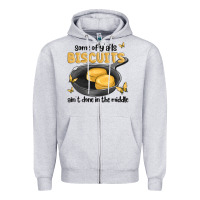 Heather Grey some of yalls biscuits aint done in the middle Zipper Hoodie - MaliasSmallBusiness