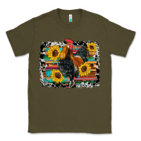 Army Green western rooster coop animals sunflowers cowhide serape wooden Classic Tee - Artiststas