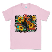 Bubblegum Pink western rooster coop animals sunflowers cowhide serape wooden Classic Tee - Artiststas