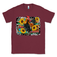Burgundy western rooster coop animals sunflowers cowhide serape wooden Classic Tee - Artiststas
