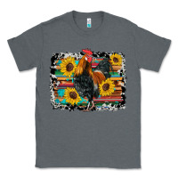 Charcoal Heather western rooster coop animals sunflowers cowhide serape wooden Classic Tee - Artiststas