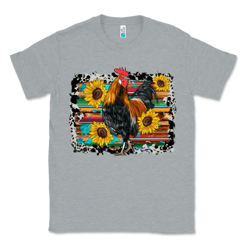 Western Rooster Coop Animals Sunflowers Cowhide Serape Wooden Classic Tee by Artiststas | Teevron