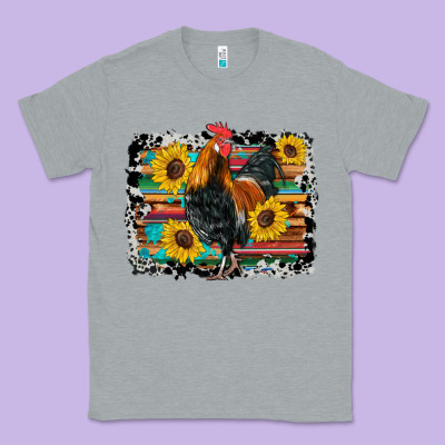 Western Rooster Coop Animals Sunflowers Cowhide Serape Wooden Classic Tee Designed By Artiststas