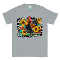 Heather Grey western rooster coop animals sunflowers cowhide serape wooden Classic Tee - Artiststas