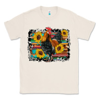 Natural western rooster coop animals sunflowers cowhide serape wooden Classic Tee - Artiststas