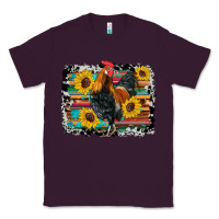 Plum western rooster coop animals sunflowers cowhide serape wooden Classic Tee - Artiststas