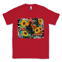 Red western rooster coop animals sunflowers cowhide serape wooden Classic Tee - Artiststas