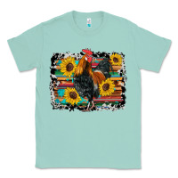 Seafoam western rooster coop animals sunflowers cowhide serape wooden Classic Tee - Artiststas