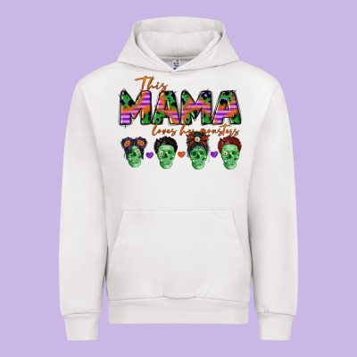 Personalized This Mama Loves Her Monsters Urban Hoodie Designed By Cowgirlartshop