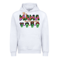White personalized this mama loves her monsters Urban Hoodie - CowGirlArtShop