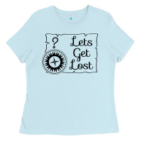 Baby Blue lets get lost Ladies Tee - Unal Design