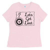 Bubblegum Pink lets get lost Ladies Tee - Unal Design