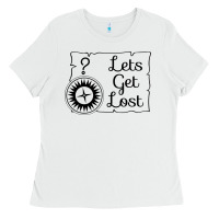 White lets get lost Ladies Tee - Unal Design