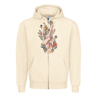 Sandshell hand peace sign Zipper Hoodie - MaliasSmallBusiness