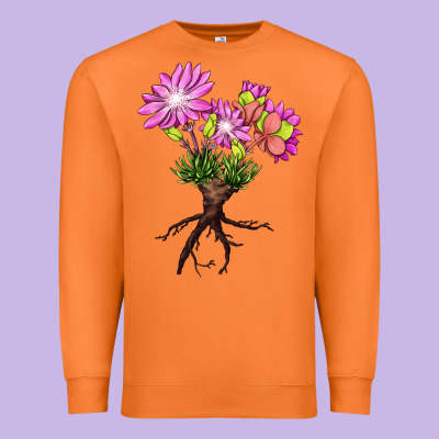 Bitterroot Flower Illustrations Premium Sweatshirt Designed By Lillyallendesigns