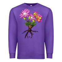 Purple Bitterroot Flower Illustrations Premium Sweatshirt - LillyAllenDesigns