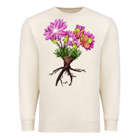 Sandshell Bitterroot Flower Illustrations Premium Sweatshirt - LillyAllenDesigns