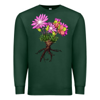 Sports Green Bitterroot Flower Illustrations Premium Sweatshirt - LillyAllenDesigns