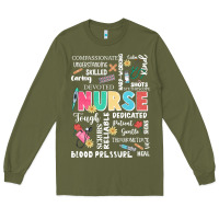 Army Green nurse word Long Sleeve Tee - JahusDesignShop