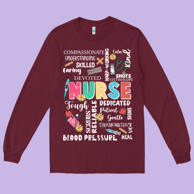 Nurse Word Long Sleeve Tee Designed By Jahusdesignshop
