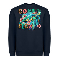 Navy go with the flow floral turtle Heavyweight Sweatshirt - Jasminsmagicworld