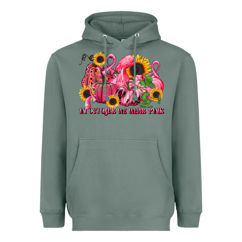 In October We Wear Pink Heavyweight Hoodie by LillyAllenDesigns | Teevron