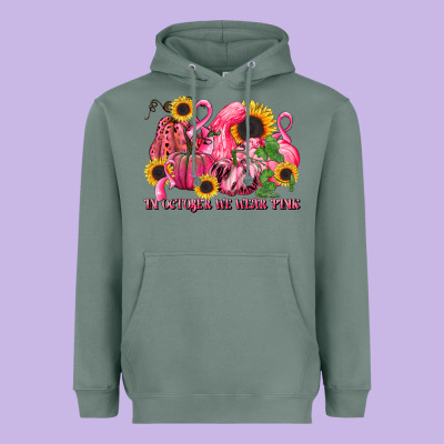 In October We Wear Pink Heavyweight Hoodie Designed By Lillyallendesigns