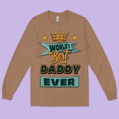 World's Best Daddy Ever Long Sleeve Tee Designed By Jasminsmagicworld