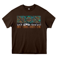 Chocolate Brown Rusty Sunflowers with Cowhide and Turquoise Heavy Core Tee - RanaPortraitStore