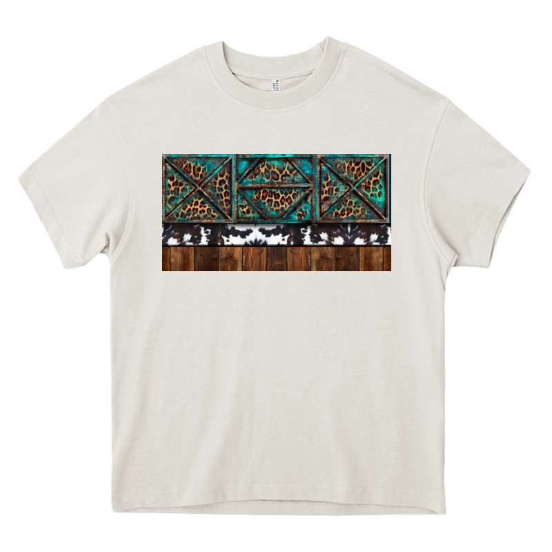 Rusty Sunflowers With Cowhide And Turquoise Heavy Core Tee by RanaPortraitStore | Teevron
