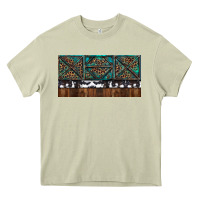 Mossy Rusty Sunflowers with Cowhide and Turquoise Heavy Core Tee - RanaPortraitStore