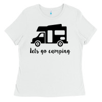 White lets go camping Ladies Tee - Unal Design