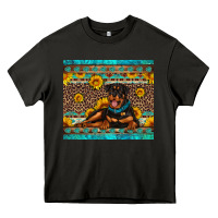Asphalt Rottweiler with western background Heavy Core Tee - Artiststas
