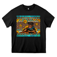 Black Rottweiler with western background Heavy Core Tee - Artiststas