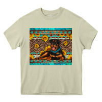 Mossy Rottweiler with western background Heavy Core Tee - Artiststas