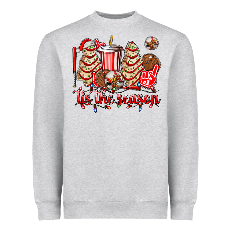 Tis The Season Christmas Tree  Cake Baseball Heavyweight Sweatshirt by AdoDesignShop | Teevron