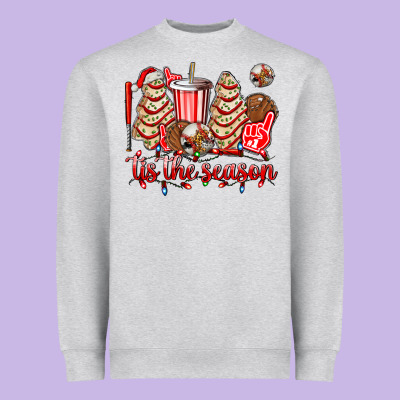 Tis The Season Christmas Tree  Cake Baseball Heavyweight Sweatshirt Designed By Adodesignshop