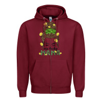 Burgundy one lucky mama Zipper Hoodie - MaliasSmallBusiness